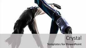  Presentation with dancing - PPT theme consisting of caixoeiras - two people couple capoeira dancers background and a  colored foreground