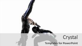  Presentation with dance beautiful couple dancing ballroom - PPT theme with caixoeiras - two people couple capoeira dancers background and a  colored foreground