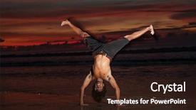  Presentation with sunset at venice beach palm - Cool new presentation theme with caixoeiras - young man doing capoeira backdrop and a wine colored foreground