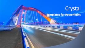  Presentation with traffic - Slides enhanced with caiyuanba yangtze river bridge background and a cobalt blue colored foreground