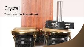  Presentation with music instruments - Beautiful PPT theme featuring cajon - set from music percussion instruments backdrop and a lemonade colored foreground