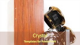  Presentation with music instruments - Presentation enhanced with cajon - set from music percussion instruments background and a red colored foreground