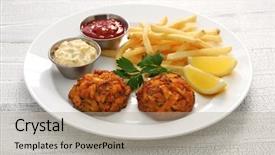  Presentation with maryland - PPT layouts consisting of cajun - homemade maryland crab cake plate background and a mint green colored foreground