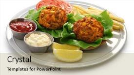  Presentation with maryland - Slides having cajun - homemade maryland crab cake plate background and a coral colored foreground