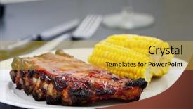  Presentation with cajun - Audience pleasing PPT layouts consisting of cajun - rack of bbq grilled pork backdrop and a yellow colored foreground