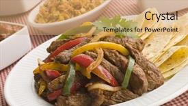  Presentation with salsa guacamole - PPT theme with cajun - steak fajitas with jambalaya guacamole background and a coral colored foreground