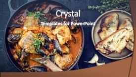  Presentation with cajun - Beautiful PPT theme featuring cajun - traditional french corsican fish stew backdrop and a ocean colored foreground
