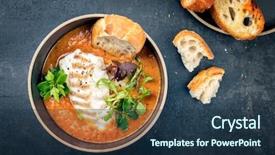  Presentation with soup - PPT theme with cajun - traditional french fish soup background and a tawny brown colored foreground