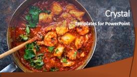  Presentation with cajun - Beautiful presentation design featuring cajun court bouillon with fish backdrop and a dark gray colored foreground