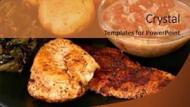  Presentation with cajun - Presentation theme with cajun flavored catfish and chicken background and a gold colored foreground