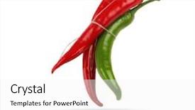  Presentation with red chilli - PPT layouts having cajun food - bright red and bright green background and a white colored foreground