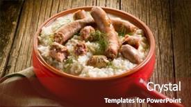  Presentation with cajun - Beautiful presentation design featuring cajun food - risotto with sausage over red backdrop and a tawny brown colored foreground