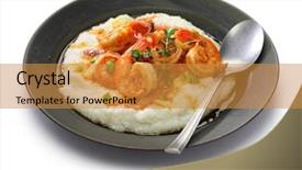  Presentation with united states - Presentation featuring cajun food - shrimp and grits cuisine background and a gold colored foreground