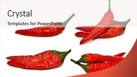  Presentation with red chilli - Presentation theme enhanced with cajun restaurant - red hot chilli peppers isolated background and a  colored foreground