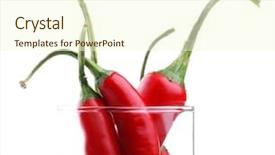  Presentation with red chilli - Colorful PPT theme enhanced with cajun restaurant - red hot chilli peppers backdrop and a  colored foreground