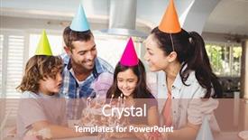  Presentation with birthday cake - Beautiful PPT theme featuring cake at table during birthday backdrop and a coral colored foreground