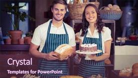  Presentation with coffee shop - Cool new PPT layouts with cake at the coffee shop backdrop and a  colored foreground