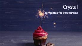  Presentation with cupcake cake - Theme having cake bakery - tasty cupcake with sparkler background and a navy blue colored foreground