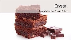  Presentation with cake - PPT theme consisting of cake brownies - brownie background and a lemonade colored foreground