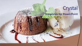  Presentation with chocolate - PPT layouts consisting of cake brownies - chocolate fudge brownie icecream background and a sky blue colored foreground