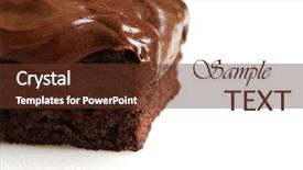  Presentation with white chocolate - Slide deck featuring cake brownies - frosted chocolate brownie on white background and a tawny brown colored foreground