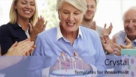  Presentation with party candles - Colorful theme enhanced with cake candles at family party backdrop and a light blue colored foreground