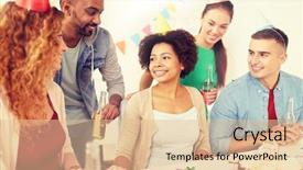  Presentation with corporate happy birthday - Cool new slides with cake celebrating colleague 21st birthday backdrop and a lemonade colored foreground