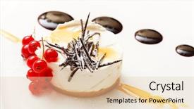  Presentation with sambal hot sauce - Cool new presentation theme with cake decoration - cheesecake with chocolate sauce backdrop and a  colored foreground