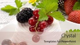  Presentation with fruits - Presentation theme with cake decoration - ricotta with soft fruits background and a  colored foreground