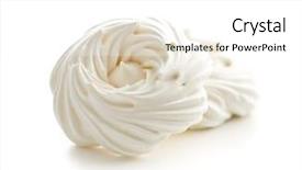  Presentation with sweet - PPT theme enhanced with cake decoration - sweet white meringue isolated background and a white colored foreground