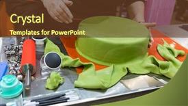  Presentation with dental gum - Amazing PPT theme having cake designe - baker with gum paste backdrop and a  colored foreground