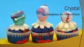  Presentation with cupcake - Cool new slide set with corn cob in the field backdrop and a coral colored foreground