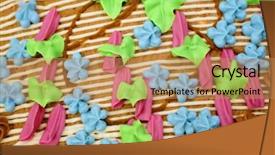  Presentation with dessert waffle ice cream and cake - Presentation design with cake famous throughout the world background and a  colored foreground