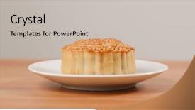  Presentation with festival china town - Audience pleasing PPT layouts consisting of cake for mid autumn festival backdrop and a light gray colored foreground