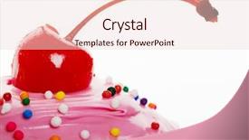  Presentation with cupcake cake - Slides enhanced with cake ice cream - macro shot of a cherry background and a lemonade colored foreground