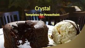  Presentation with ice cream cake - Audience pleasing theme consisting of cake ice cream - petit gateau backdrop and a wine colored foreground