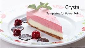  Presentation with ice cream cake - PPT layouts enhanced with cake ice cream - tasty cheesecake background and a sky blue colored foreground