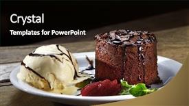  Presentation with ice cream cake - Presentation theme consisting of cake ice cream chocolate background and a black colored foreground