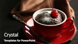  Presentation with cherry - Cool new slides with cake in a red mug backdrop and a black colored foreground
