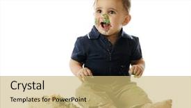  Presentation with first birthday - Theme enhanced with cake on his first birthday background and a  colored foreground