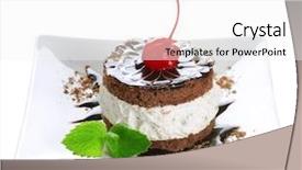  Presentation with cake brownies - Audience pleasing PPT layouts consisting of cake over white backdrop and a white colored foreground