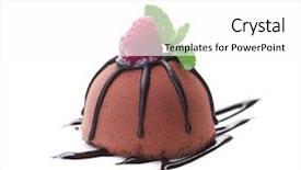  Presentation with cake brownies - Colorful slide set enhanced with cake over white backdrop and a white colored foreground