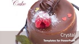  Presentation with cake - Audience pleasing slide deck consisting of cake over white backdrop and a tawny brown colored foreground