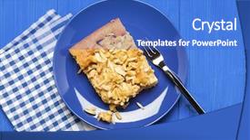  Presentation with table napkin - Cool new presentation with cake piece on blue plate backdrop and a  colored foreground