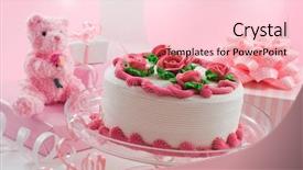  Presentation with birthday cake - Beautiful presentation theme featuring cake and presents birthday mother' backdrop and a lemonade colored foreground