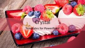  Presentation with old style - Amazing slide set having cake recipe - summer fruit platter over old backdrop and a coral colored foreground