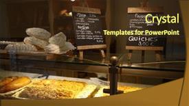  Presentation with french bakery - Colorful presentation theme enhanced with cake shop - french bakery backdrop and a tawny brown colored foreground