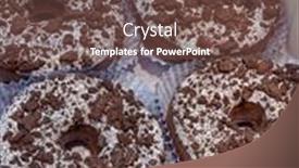 Presentation with donuts chocolate - PPT theme with cake-shop-with-sweets-chocolate background and a tawny brown colored foreground