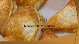  Presentation with sweets - Slide deck with cake-shop-with-sweets-pastry background and a gold colored foreground