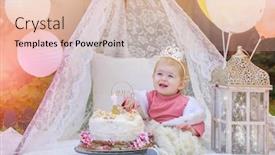  Presentation with first birthday - Audience pleasing PPT theme consisting of cake-smash-birthday-session backdrop and a lemonade colored foreground